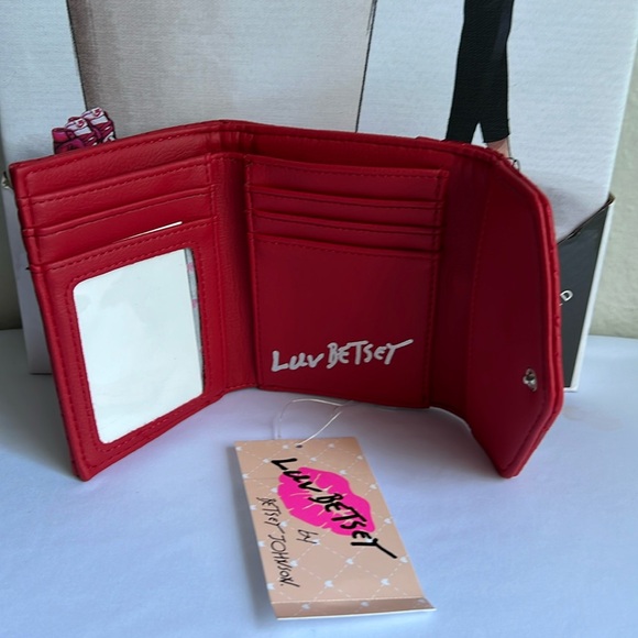 BETSEY JOHNSON Petite Card Wallet-Red - Picture 4 of 6
